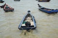 A boat moored at the harbor. location in bangka, Tapak Antu Harbor, Indonesia.