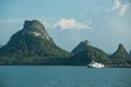 A Boat moored at the port of the samui island