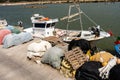 Boat moored river Royalty Free Stock Photo