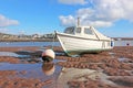 Boat on the River Teign at low tide Royalty Free Stock Photo