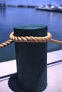 Boat mooring with a hug rope for a huge boat, Royalty Free Stock Photo
