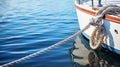 Boat mooring follows regulations and tying guidelines.AI Generated