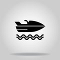 Boat motor icon or logo in glyph