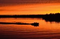 Boat Motoring After Sunset
