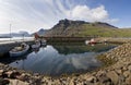 Boat,mountain, reflection in Iceland Royalty Free Stock Photo
