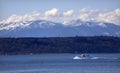 Boat and mountains