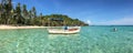 A boat near the island. Royalty Free Stock Photo