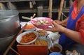 Boat noodle is a Thai style noodle dish originally served from boats that traversed Bangkok's canals