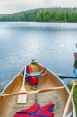 Boat on North Ontario lake during the summer Royalty Free Stock Photo