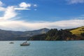 Ocean bay near Akaroa, New Zealand Royalty Free Stock Photo