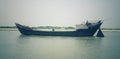 Boat is in the padma river Royalty Free Stock Photo
