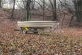 A boat parked in a forest Royalty Free Stock Photo