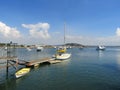 Boat parked in the Port of MazatlÃÂ¡n Sinaloa, Mexico. Royalty Free Stock Photo