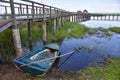 Boat parking on coast of lagoon