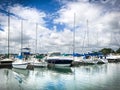 Boat parking space on a summer day Royalty Free Stock Photo