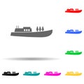 Boat, passenger, people multi color style icon. Simple glyph, flat vector of water transportation icons for ui and ux, website or Royalty Free Stock Photo