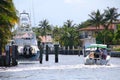 Boat Passes Luxury Homes on the Intracoastal