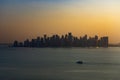 Al Dafna skyline during sunset - Doha - Qatar - Middle East Royalty Free Stock Photo