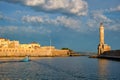Boat in picturesque old port of Chania, Crete island. Greece Royalty Free Stock Photo