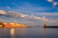 Boat in picturesque old port of Chania, Crete island. Greece Royalty Free Stock Photo