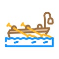 boat pirate color icon vector illustration Royalty Free Stock Photo