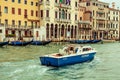 Boat police patrol, Venice, Italy. Royalty Free Stock Photo