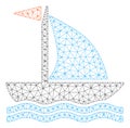 Boat Polygonal Frame Vector Mesh Illustration Royalty Free Stock Photo