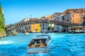 Boat Ponte dell Academia Bridge Grand Canal Venice Italy