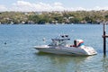 Boat in the port of the lagoon of Mexico