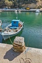 Boat at the port of Limenaria, Thassos island, Greece