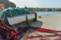 Boat at the port of Limenaria, Thassos island, Greece