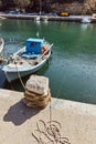 Boat at the port of Limenaria, Thassos island, Greece