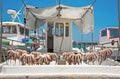 The boat in the port after the successful fishing Royalty Free Stock Photo