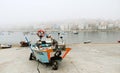 Boat with portrait of Che Guevara in port