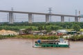 Boat promotes knowledge on Long Tau River, Phuoc Khanh, Vietnam