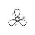 Boat propeller hand drawn outline doodle icon. Royalty Free Stock Photo