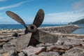 Boat propeller used as a statue, Povoacao