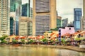 Boat Quay, a historical district of Singapore Royalty Free Stock Photo