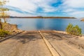 The boat ramp at lake.