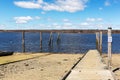 The boat ramp at Stockton Springs harbor in the spring with no additional floats in the water