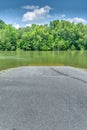 Boat Ramp On Tennessee River With Copy Space