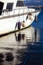A Boat Reflection on Sea Water Royalty Free Stock Photo