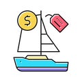 boat rental color icon vector illustration sign Royalty Free Stock Photo