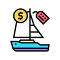 boat rental color icon vector illustration sign Royalty Free Stock Photo