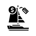 boat rental glyph icon vector illustration sign Royalty Free Stock Photo