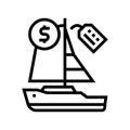 boat rental line icon vector illustration sign Royalty Free Stock Photo