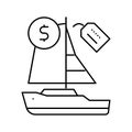 boat rental line icon vector illustration sign Royalty Free Stock Photo