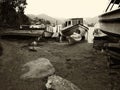 The boat repair at Lagoa Florianopolis