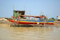 Boat repair at Tonle Sap Royalty Free Stock Photo