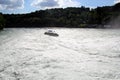 Boat in Rhine falls, Schaffhausen Royalty Free Stock Photo